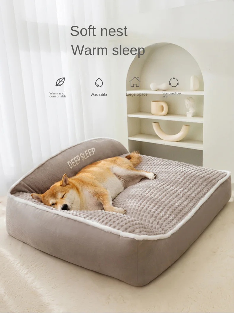 Neue Katze Bett Hund Haustier Bett Zwinger Nicht-Slip Winter Warme Kleine Hund Zwinger Schlafen Entfernt Gewaschen Weiche Welpen Kissen katze Liefert – Detail 2