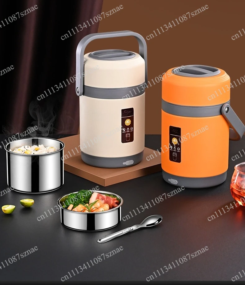 USB Electric Heated Lunch Boxes Stainless Steel Food Warmer Container Thermal Jar for Hot Food Thermal Boxes for Office School