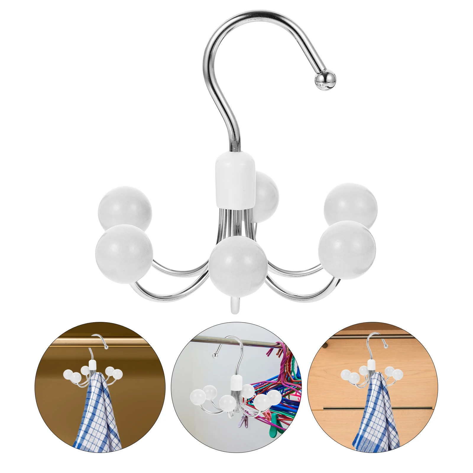 

Swivel Hook Closet Storage Hanging Organizer Hooks over Door Belt Hanger Purse Travel