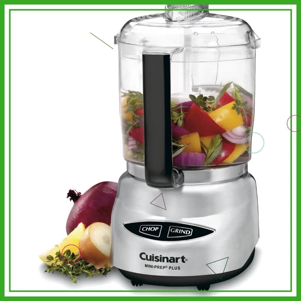 

4-Cup Mini Food Processor, Brushed Stainless Steel, Compact and Efficient for Kitchen Prep