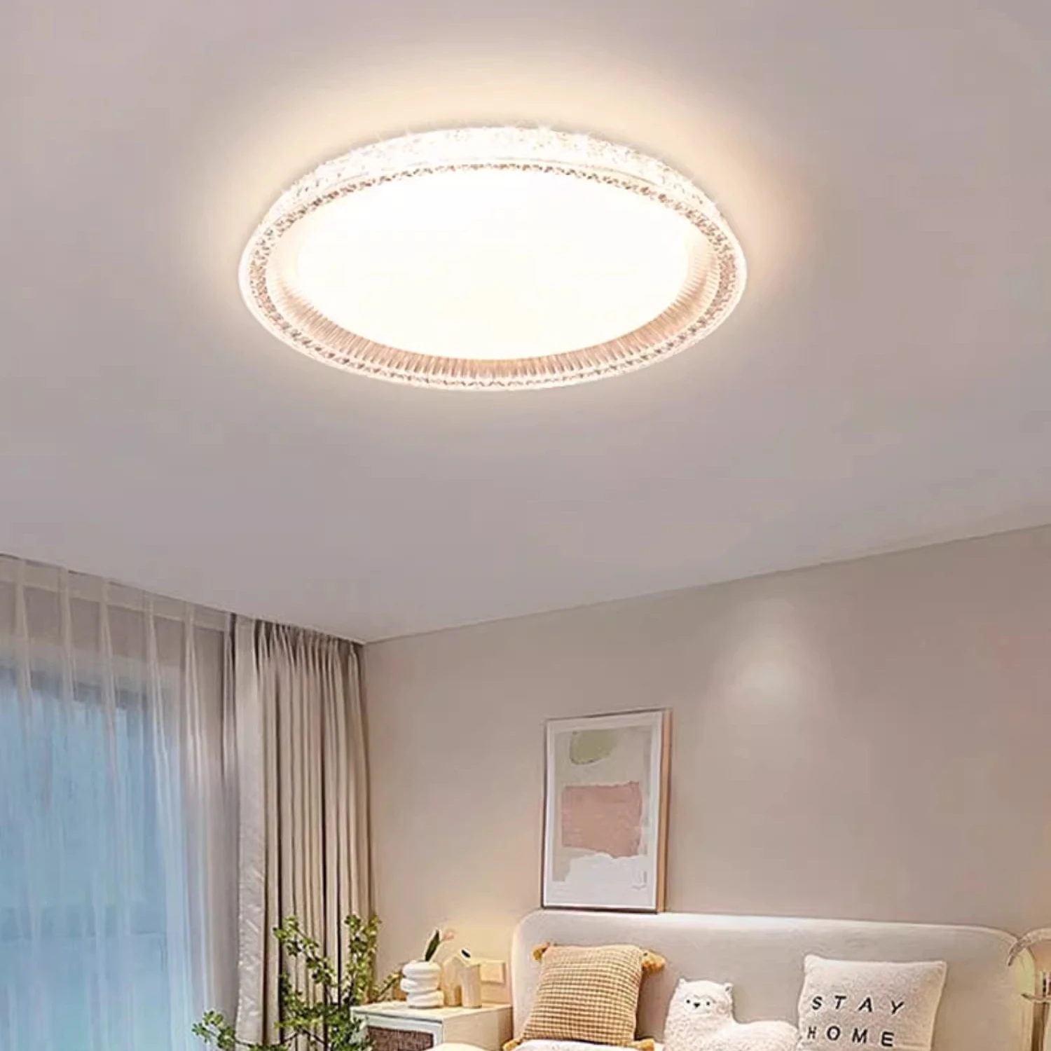 

Nordic LED Crystal Circle Ceiling Lamp Chandeliers Lighting for Living Room Bedroom Home Warm Indoor Chandelier Decor Luminaire