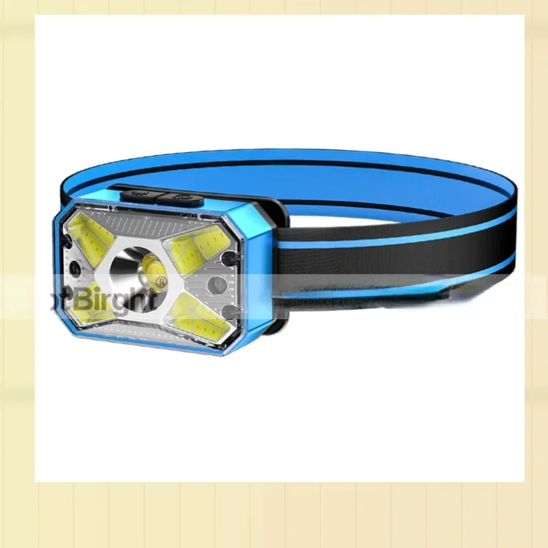 New Style LED Strong Headlight Outdoor COB Lighting USB Charging Mini Night Running Sensor Red Light Warning Headlight