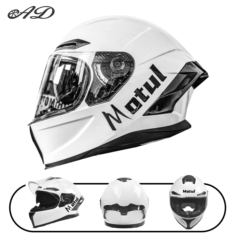 

AD полный шлем, покрытый мотоциклетным шлемом, мужской и женский четырехсезонный универсальный дышащий мотоциклетный шлем с двумя линзами