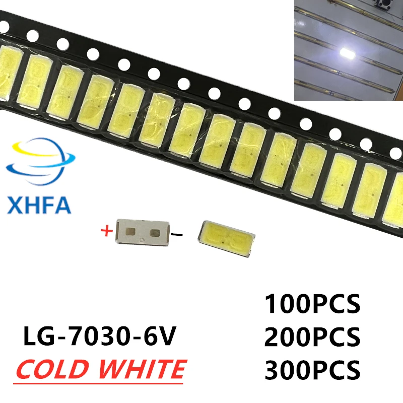 100pcs 200PCS 300PCS 70lm 1w 7030 6V LG Cool White LED For TV Backlight Repair