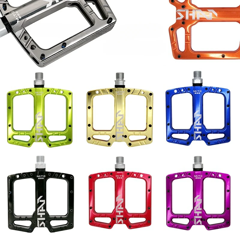 MITO Bicycle Bearings Pedals Polished Treatment CNC Aluminum Alloy Mountain Bikes Comfortable Anti-Slip Wide Pedals Large Pedals