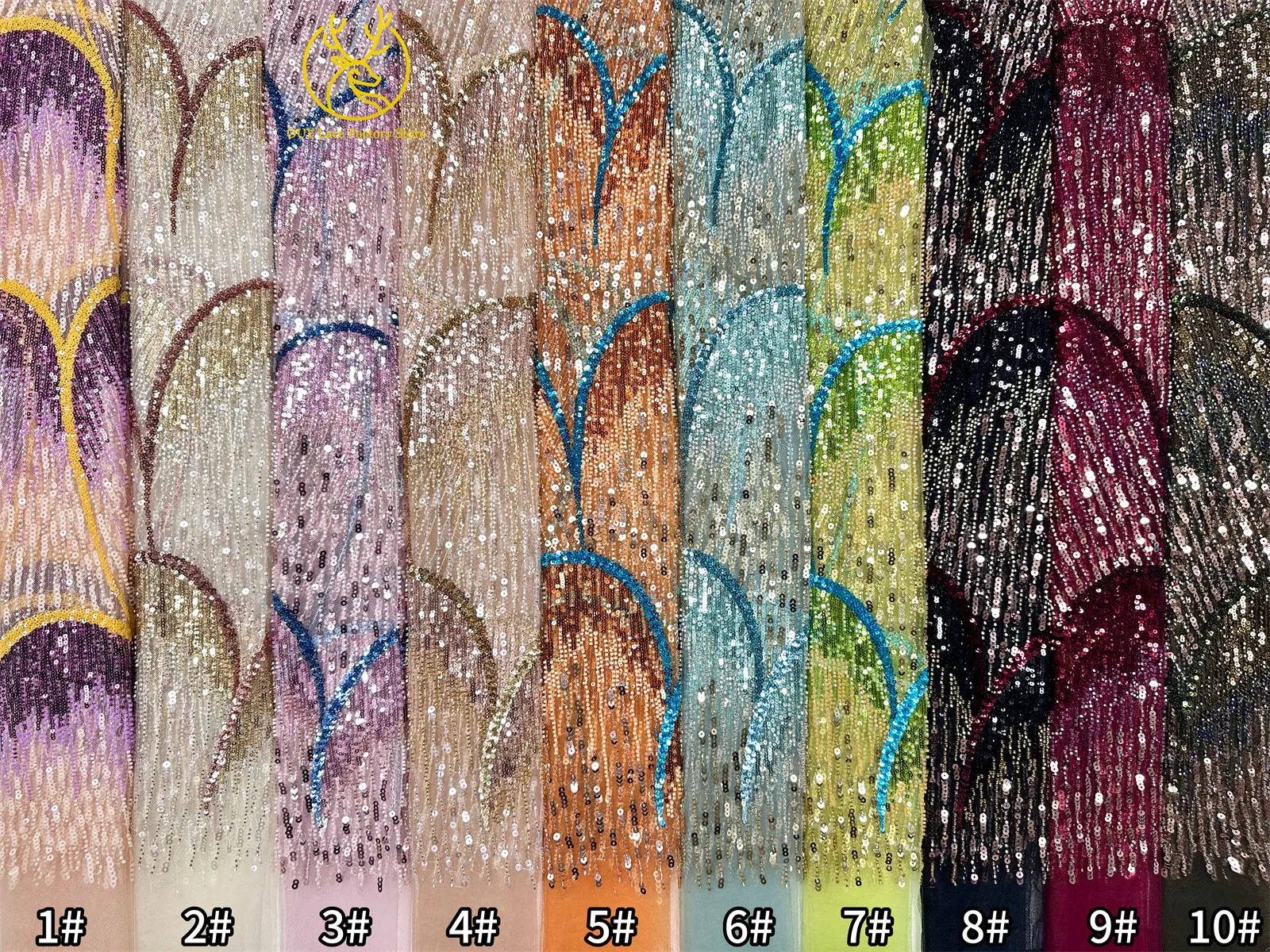 5 Yards afrikanischer Perlen-Pailletten-Spitzenstoff, hochwertiger, exquisiter nigerianischer Tüll-Mesh-Spitzenstoff zum Nähen von Hochzeitskleidern – Detail 34