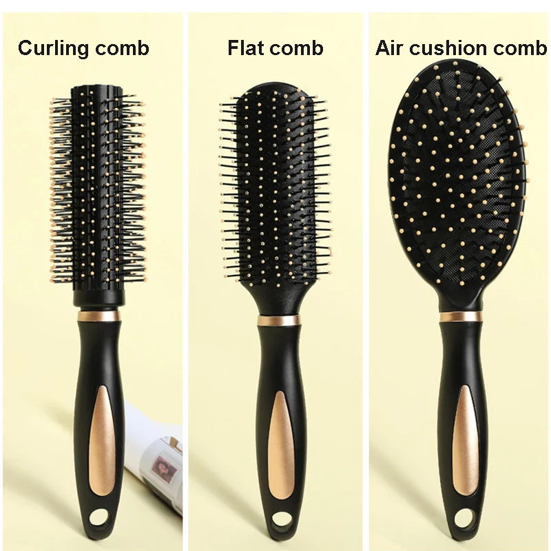 Peigne de massage en plastique pour cheveux bouclés, soins pratiques, masseur de tête SPA, ménage, sac gonflable