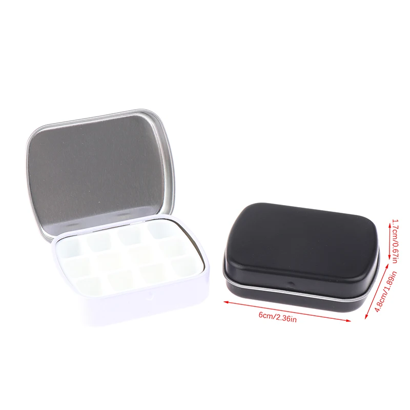 Mini caja de acuarela vacía de 12 cuadrículas, paleta de acuarela portátil, caja hidratante de bocetos de pintura de viaje, suministros de arte, 1Pc