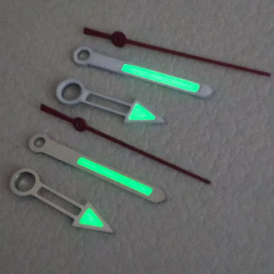 NH35 Hands Modified Watch Accessories Green Luminous Color Blocked Hands Silver White Hands Red Second Hand Suitable For NH35 NH