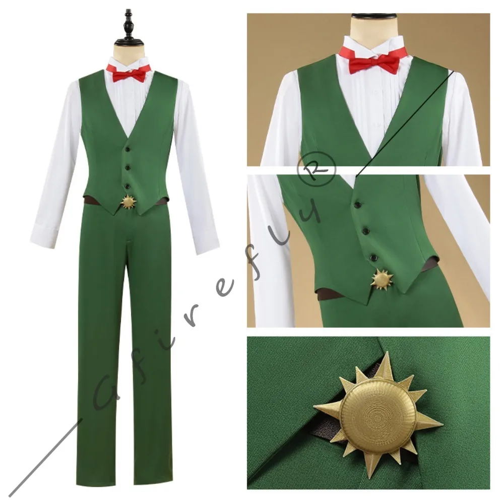 The Seven Deadly Sins Escanor Cosplay Costume Green Suit Uniform Set Accessory Wig Halloween Party Anime Convention Costume - view 3