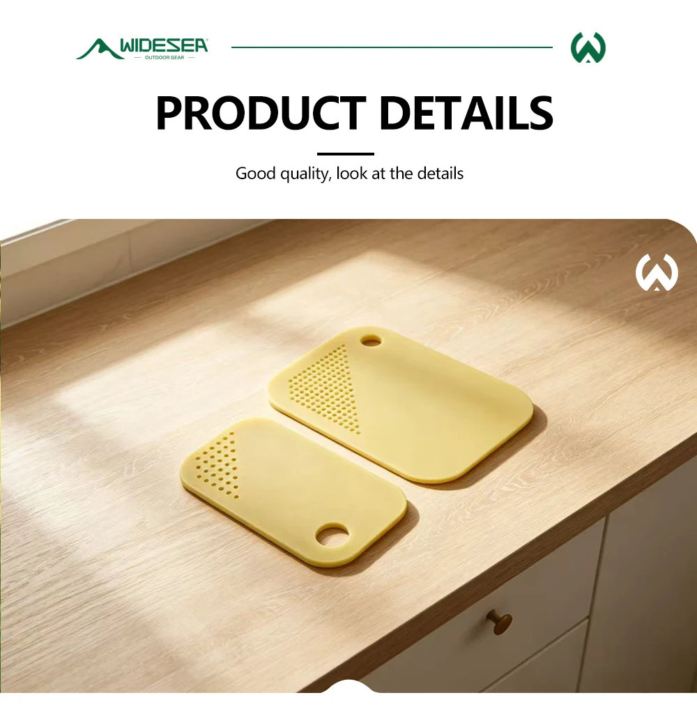 Widesea Tragbares Kunststoff-Schneidebrett, BPA-frei, kompakt, leicht, Schneidebrett für Camping, Küche, Picknick, Kochen im Freien – Detail 4