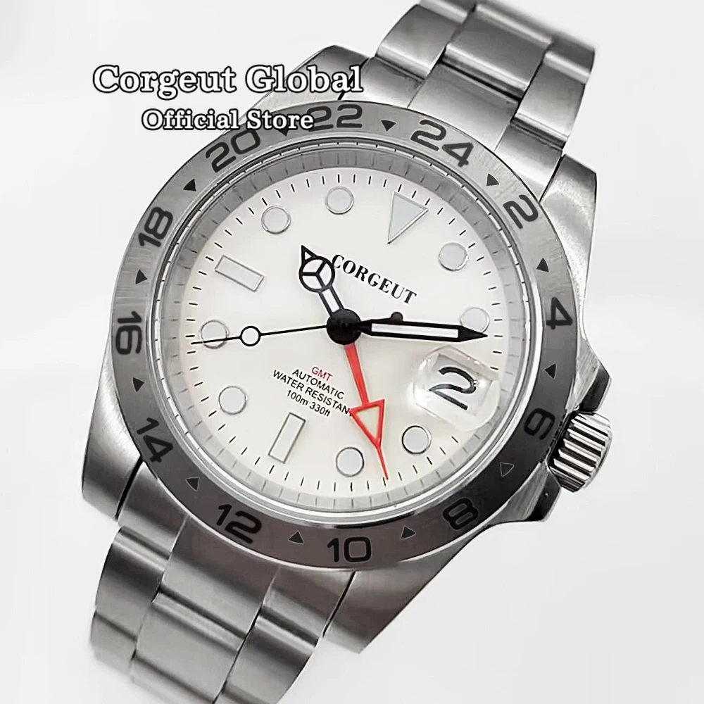 Corgeut  Luxury NH34 Watch Mechanical Custom  Automatic Wristwatch 10Bars Blue Luminous NH34 Date Sapphire Watches reloj hombre