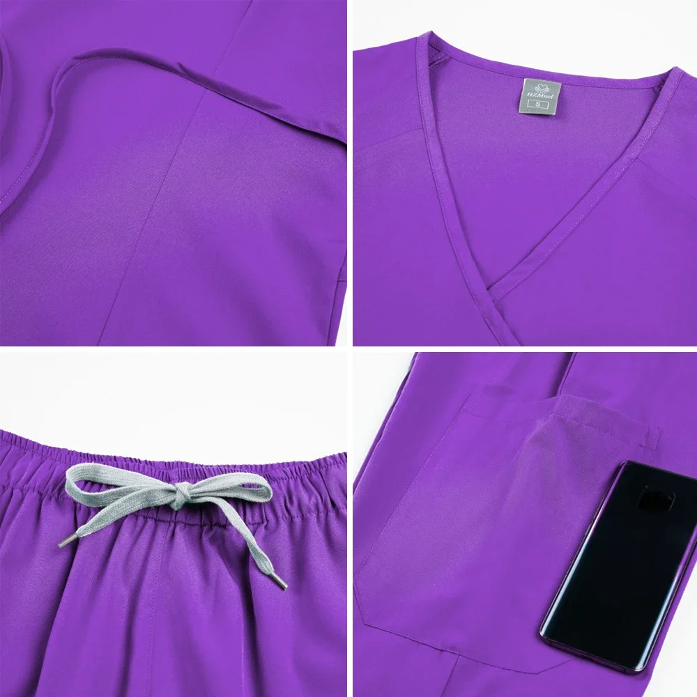 Polychrome Medical Uniform Women Scrubs Sets Pet Hospital Working Scrub Suits Nurse Accessories Dental Surgery Suit Lab Workwear