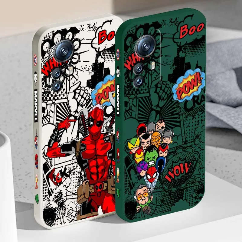 

Marvel Deadpool Cool Anime Phone Case For Xiaomi Mi 15 14 13 13T 12 12T 12S 11 11i 11X Lite Pro Ultra 5G Liquid Left Rope