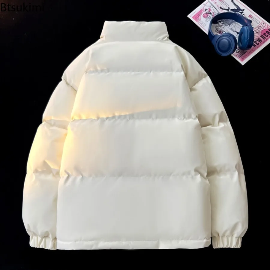 New Autumn Winter Men's Thickened Parkas Korean Style Stand Collar Versatile Couple Jackets Fashion Warm Men Cotton-padded Coats