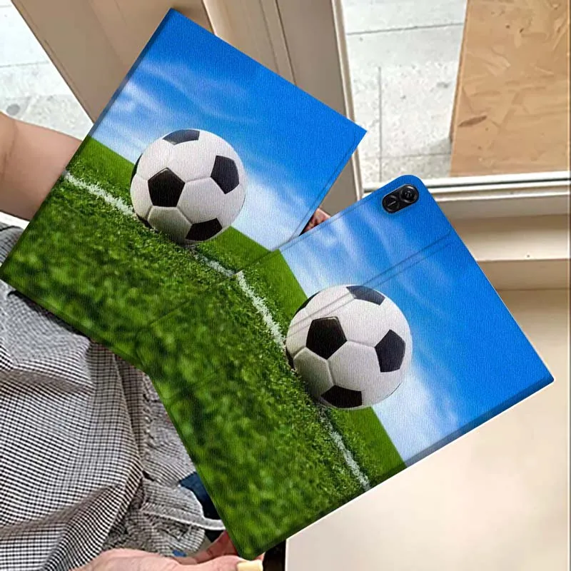 

White Black Soccer Ball Cover For Huawei MatePad M5 T5 SE 11 Pro Honor Tab 5 V7 V8 X9 GT 10.1 10.8 Inch Tablet Case