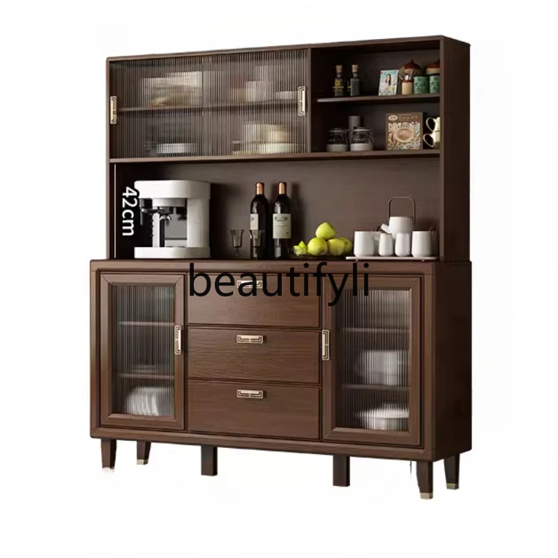 

Solid wood, integrated wall living room locker, wine cabinet and tea cabinet