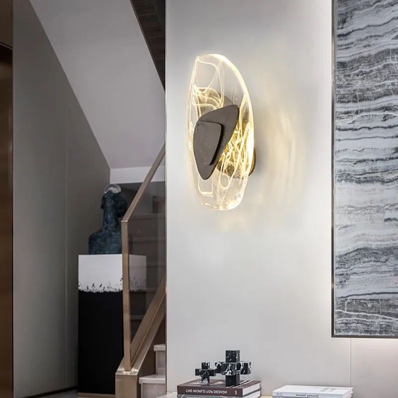 Lámpara de pared para mesita de noche, candelabro de iluminación LED dorado y negro para interiores, dormitorio y escaleras, decoración del hogar y sala de estar, nuevo diseño