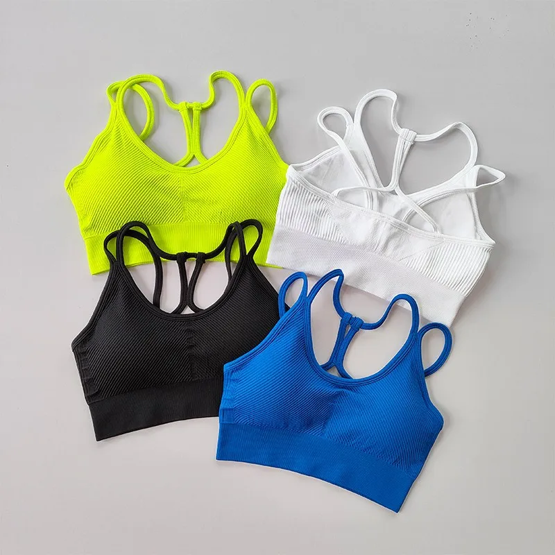 

Women Breathable Sports Bra Anti-sweat Fitness Top Seamless Yoga Bra Gym Crop Top Brassiere Push Up Sport Bra Gym Workout Top