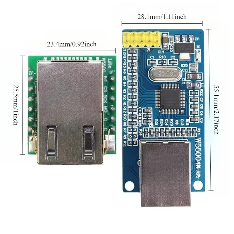 W5500 Ethernet Module SPI Interface Hardware TCP IP Protocol Stack for 51 STM32 Arduino IoT Networking