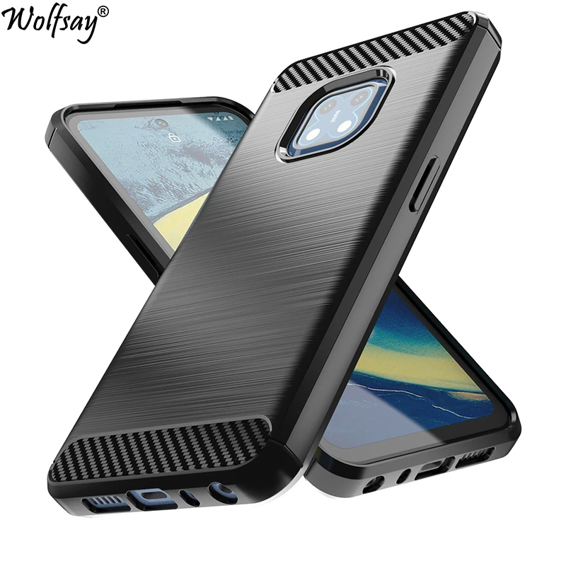 Funda de goma de silicona a prueba de golpes para Nokia XR20, funda de fibra de carbono para teléfono Nokia XR20 NokiaXR20, 6,67