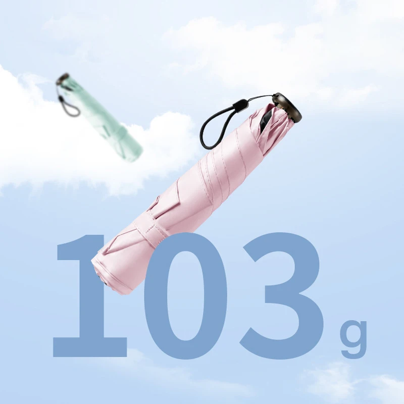 2-in-1-Sonnenschutz, ultraleichter Stift-Regenschirm, tragbarer, faltbarer UV-Schutz-Reiseschirm, Mini-Taschenschirm für Damen