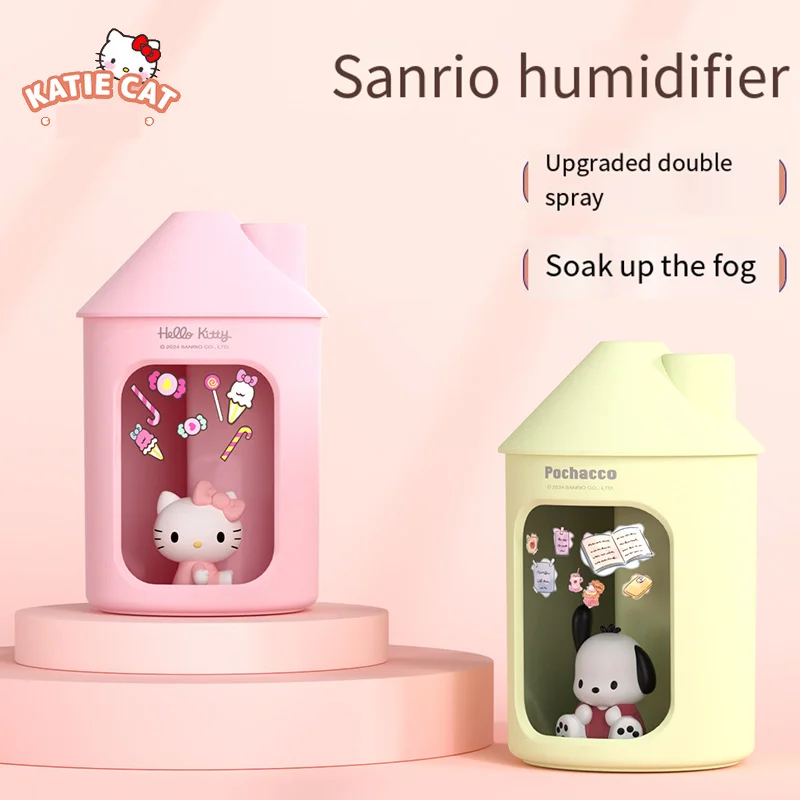 Sanrio-serie USB-luchtbevochtiger Hello Kittle Double Spray Kantoorluchtbevochtiger met hoge capaciteit Huishoudelijk Desktop Mute Slaapkamer Kerstmis