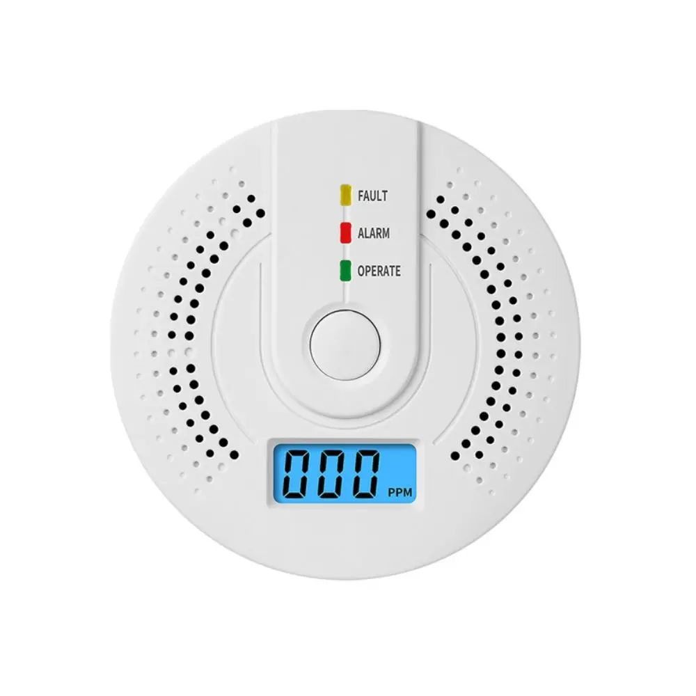 Independent LED Digital Display Carbon Monoxide Detector Depot Test Sound CO Gas Monitor White Light Warning CO Sensor Home