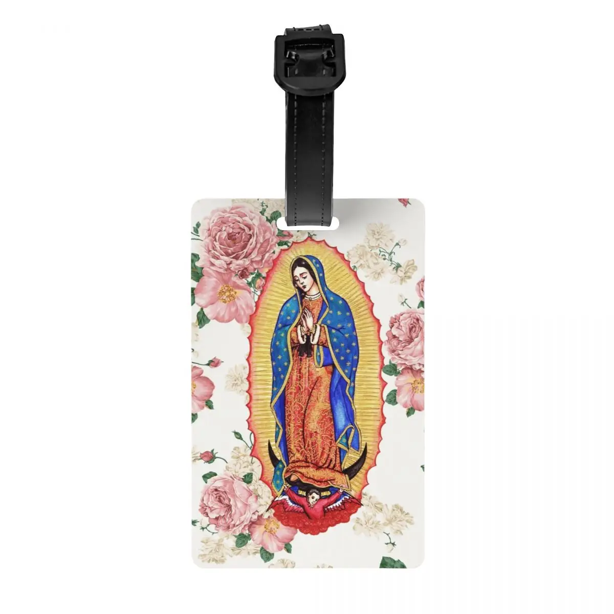 

Изготовленная на заказ багажная бирка Virgin Of Guadalupe для чемоданов, Мексиканская католическая Дева Мария, конфиденциальная обложка, идентификационная этикетка