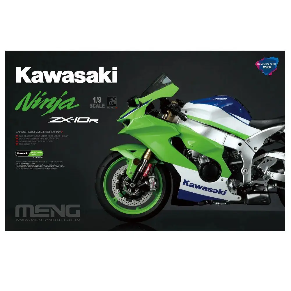 MENG Model MT-007S 1/9 Scale Kawasaki NINJA ZX-10R Motorcycle Model Kit -Pre-Color Edtion
