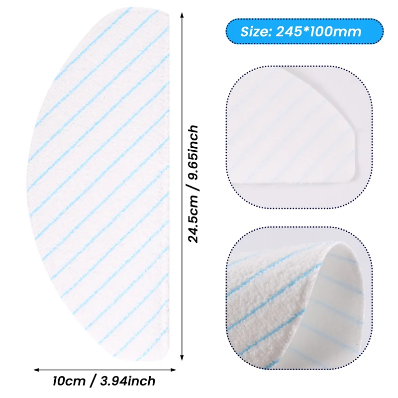 100 عبوة من وسادات الممسحة للاستعمال مرة واحدة متوافقة مع المكنسة الكهربائية الروبوتية Ecovacs Deebot Ozmo T8 AIVI-A58E