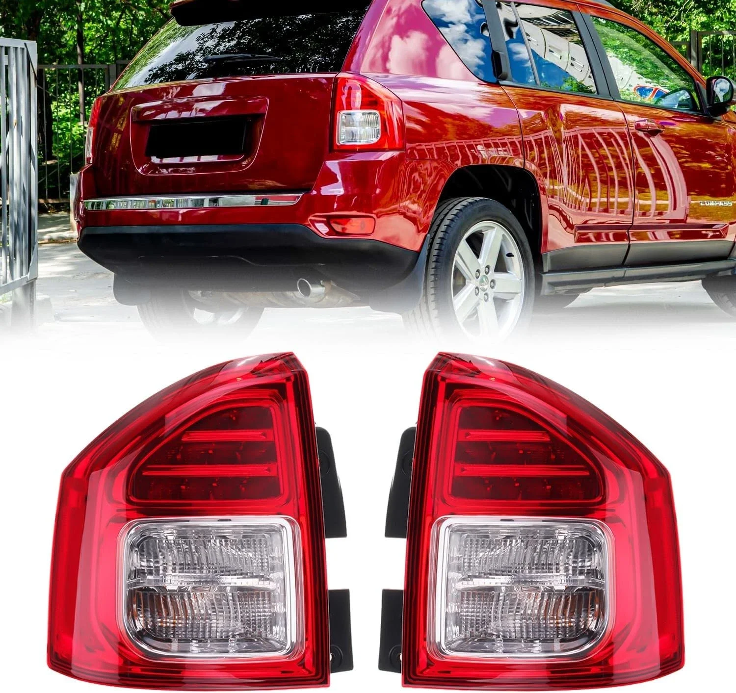 

Для Jeep Compass 2014 2015 2016 светодиодный задний фонарь заднего бампера 5272909AB 5272908AA задний стоп-сигнал поворотника предупреждение