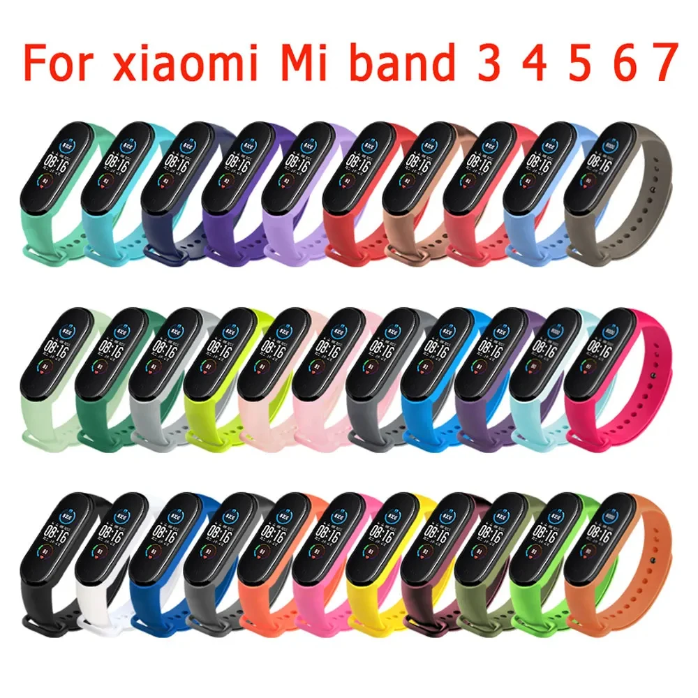 

Watchband for Xiaomi Mi Band 7 6 NFC bracelet silicone Sport watch wristband Miband 4 Belt pulsera correa mi band 3 4 5 strap