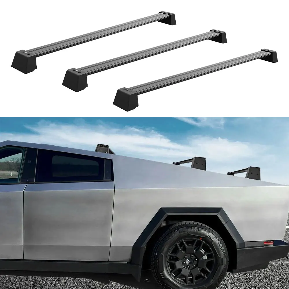 3Pcs Roof Rail Rack Cross Bars Crossbars Fits for Tesla Cybertruck 2024 2025