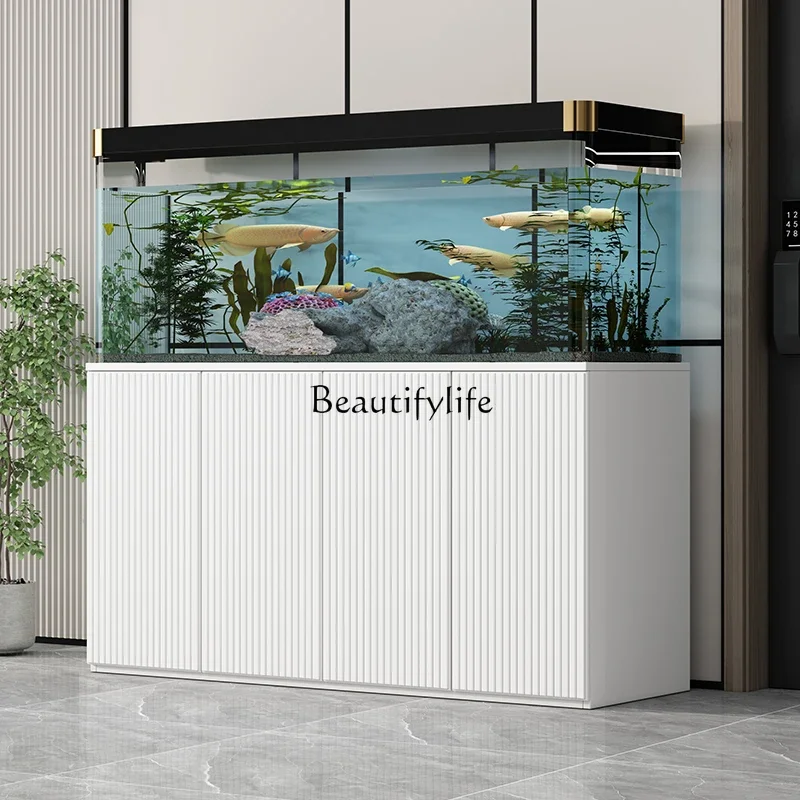 

yj5Aquarium Base Cabinet Small and Medium-Sized Ecological Landscaping Glass Fish Globe with Cabinet