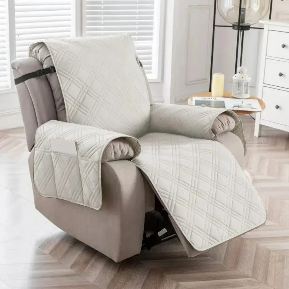 

1Seat Non Slip Armchair Slipcovers for Recliner Chair Waterproof Recliner Chair Cover with Pocket Washable Reclining Chair Cover