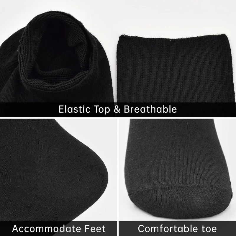 12 Paar Diabetiker-Socken mit elastischen Bündchen, nicht bindenden Oberteilen, extra lockerem und atmungsaktivem Design für Komfort – Detail 4