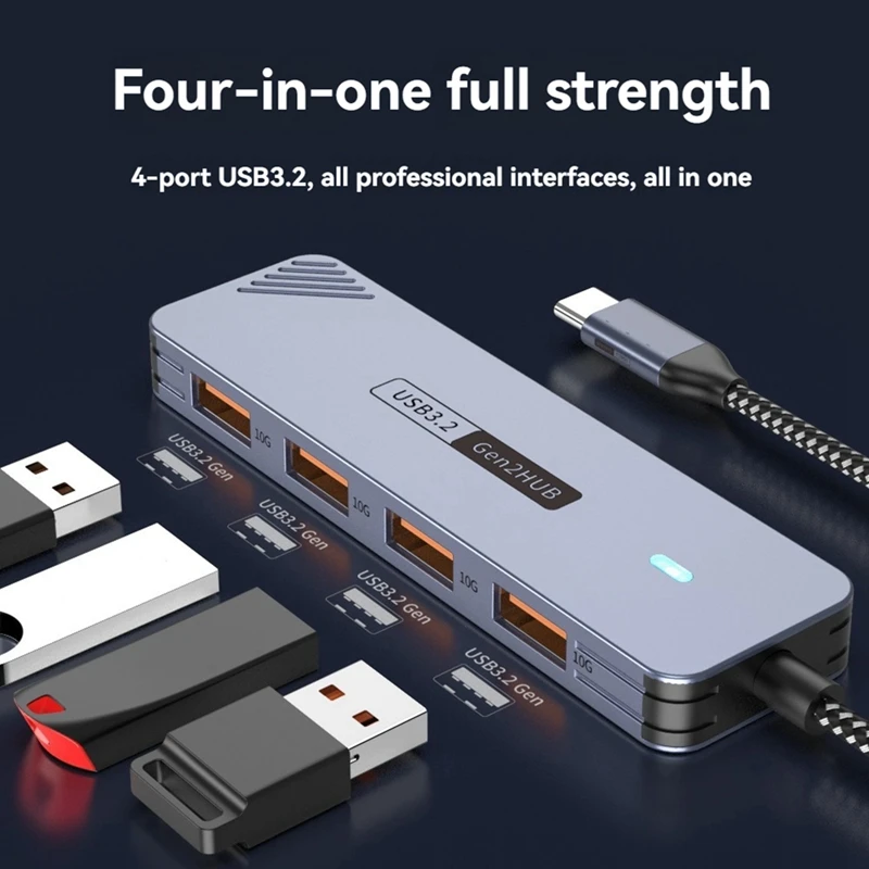 10 Gbit/s USB 3.2 GEN2 HUB USB C HUB Hochgeschwindigkeits-USB-Splitter USB Typ-C 3.2 HUB