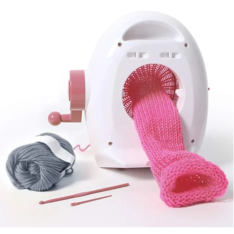 Máquina de tejer de 22 agujas con soporte en forma de pingüino, telar manual para tejer bufandas, calcetines y gorros DIY