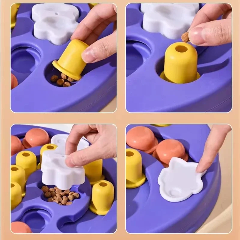 Dog Puzzle Toys Interactive Games Increse IQ Training & Enrichment Puppy Mental & Relieve Anxiety Pet Slow Feed Dispenser Bowl