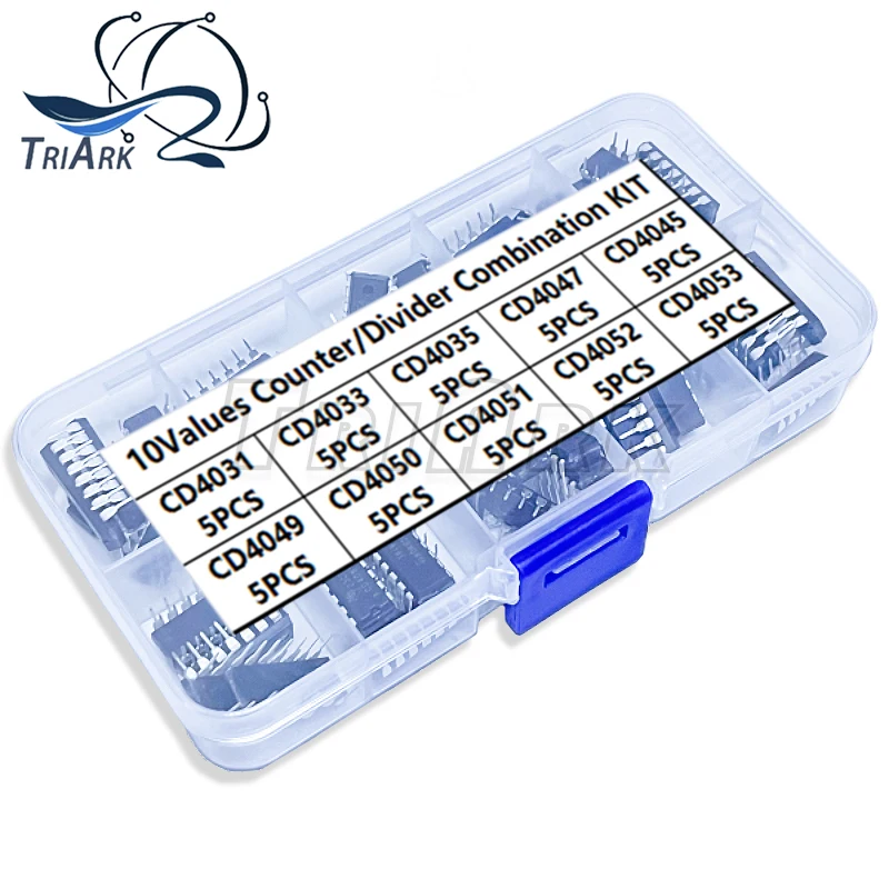 KIT de combinación de contador/divisor de circuito integrado, 50 piezas, CD4031, CD4033, CD4035, CD4047, CD4045, CD4049, CD4050, CD4051, CD4052, CD4053