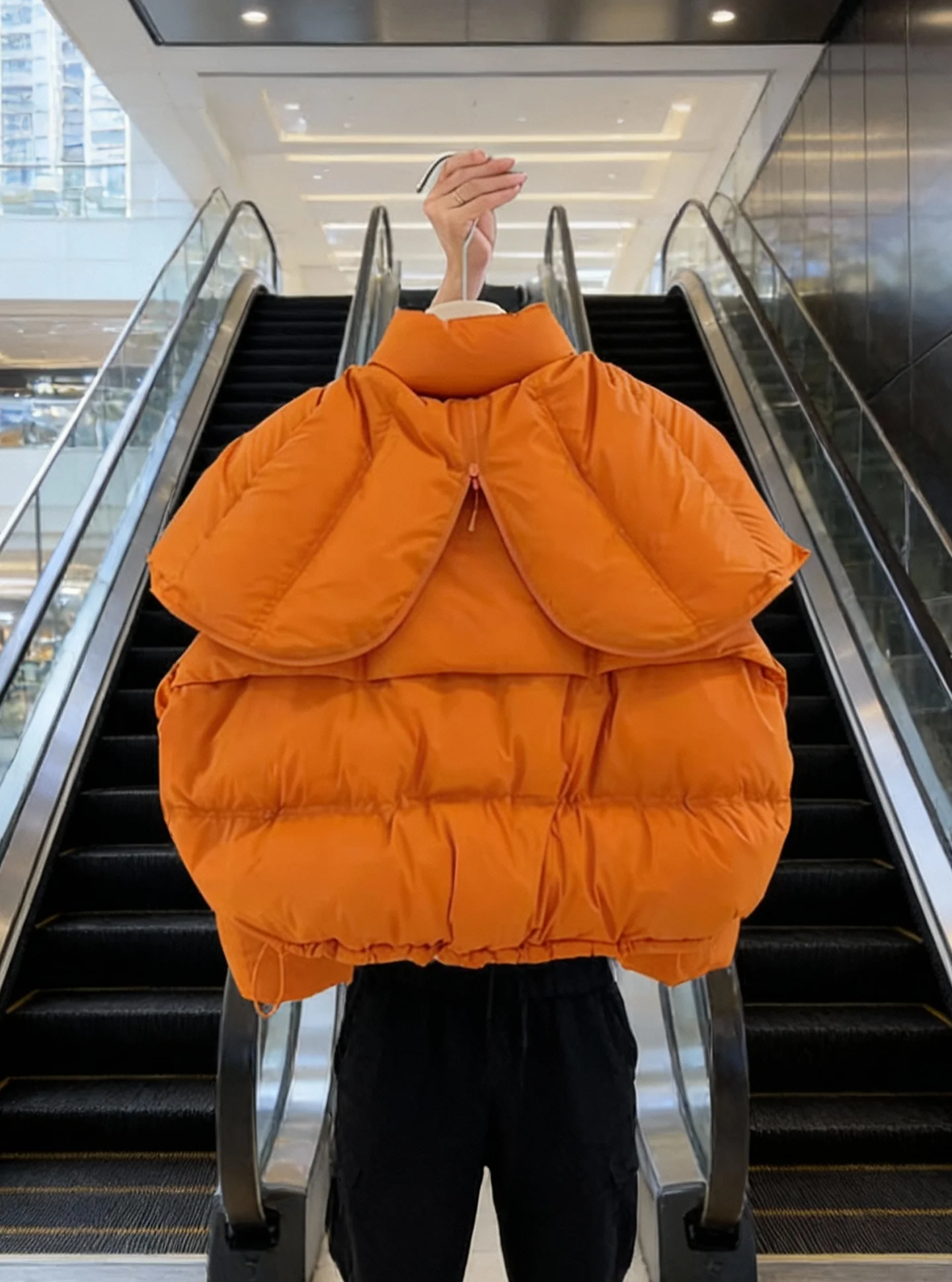 Puff Orange ort down Jaet Mujer Ele Sle Thiened Fibra de poliéster Blanco Du Down Filling Ci Abrigo de invierno informal