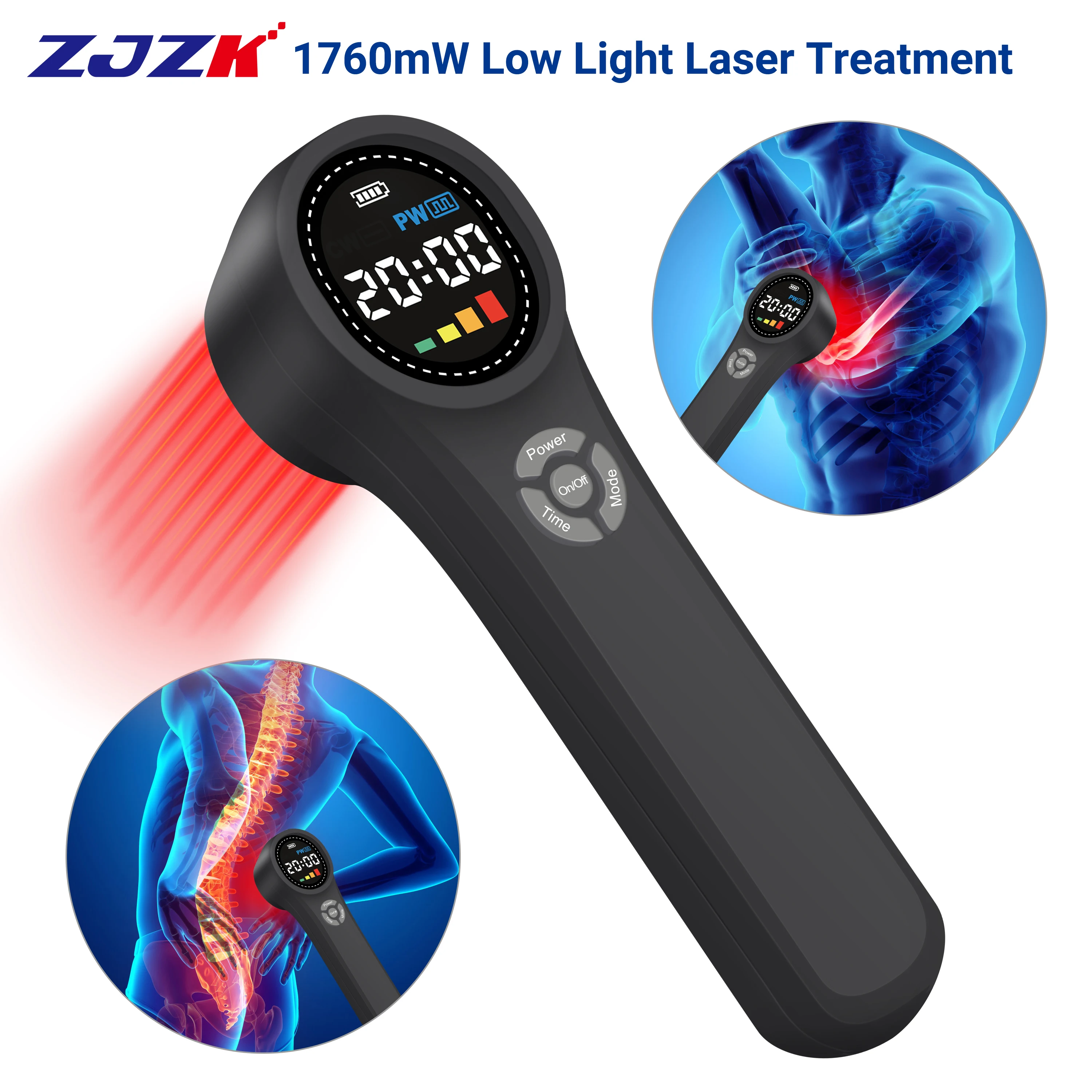 

ZJZK Laser Neuralgia Trigeminal Vet 660nmx16diodes Low Level Laser Light Therapy For Home Use 810nmx4diodes+980nmx4diodes Sprain