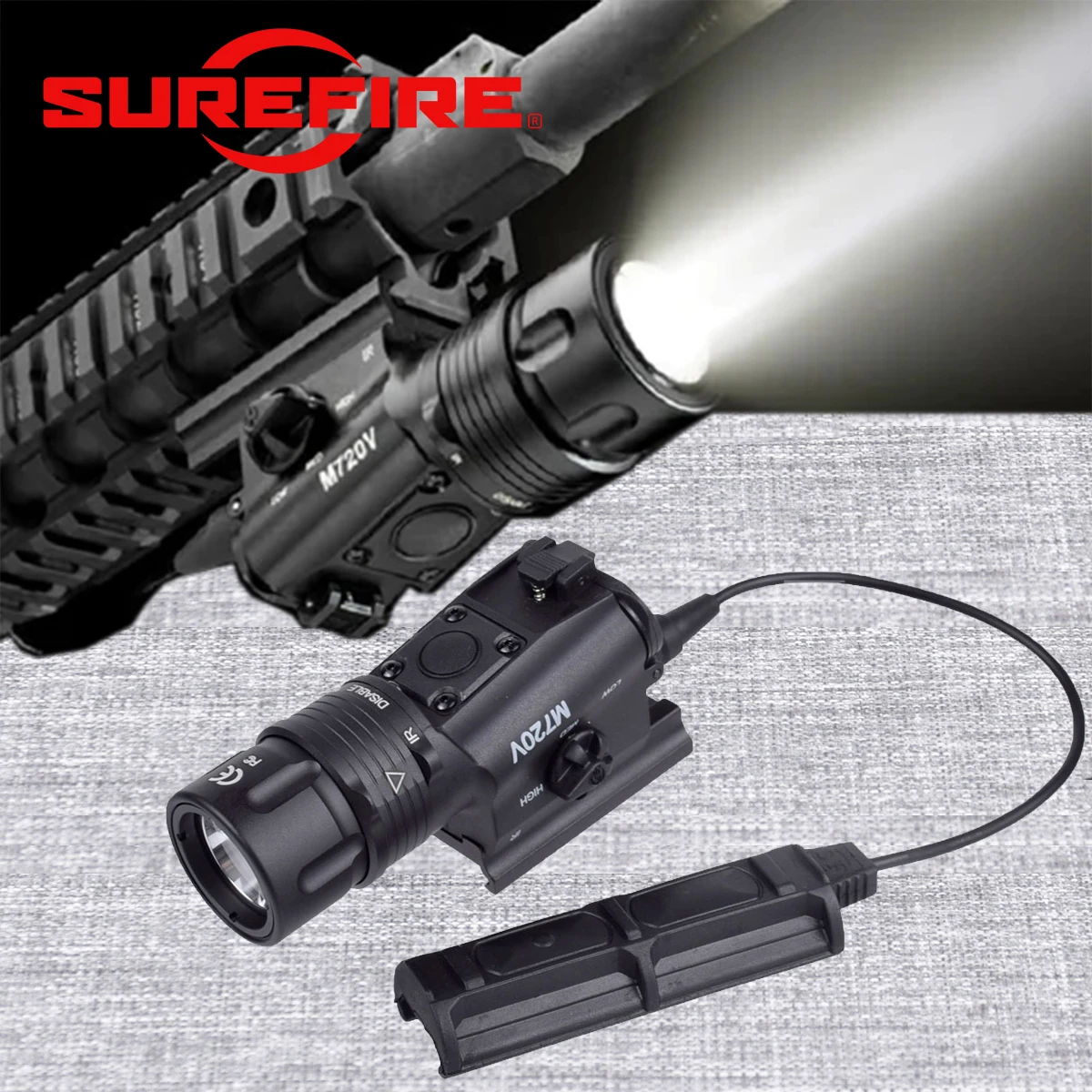 SureFire M720V Airsoft Tatical Weapon Scout Light LED 500lumens Strobe LED Light For Rifle AR15 Hunting Torch With M93 QD Mount