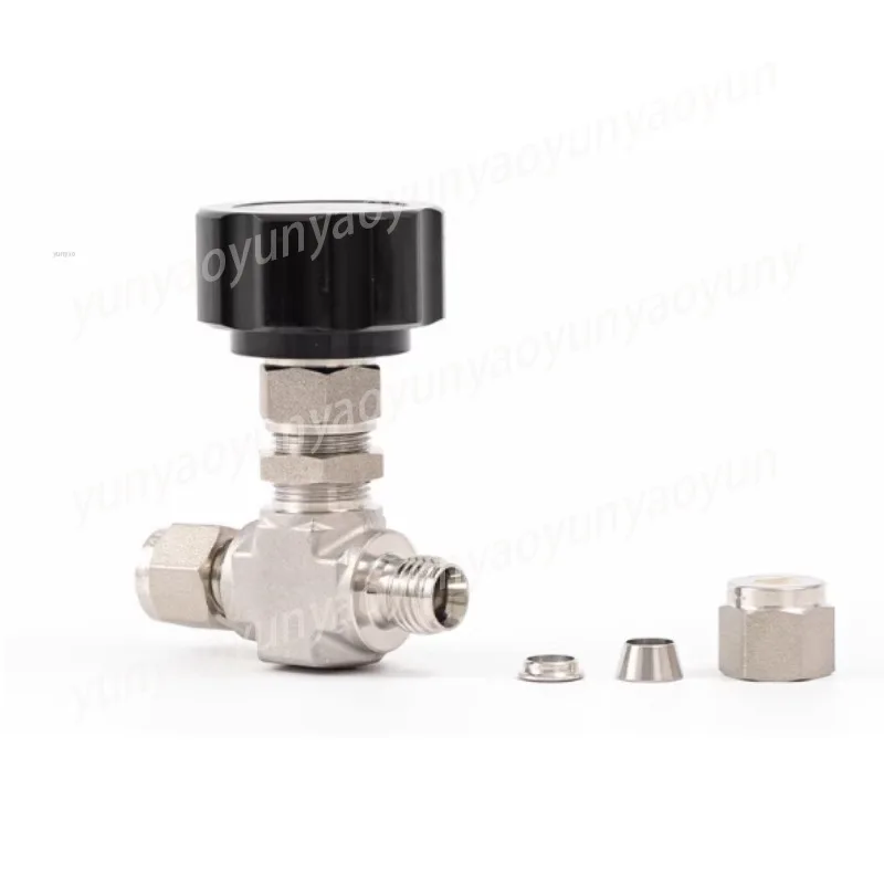 6mm Stainless Steel Needle Valve Silver Plated Tube Fitting Stop Valve Flow Control Replacement Industrial Pipeline Fitting