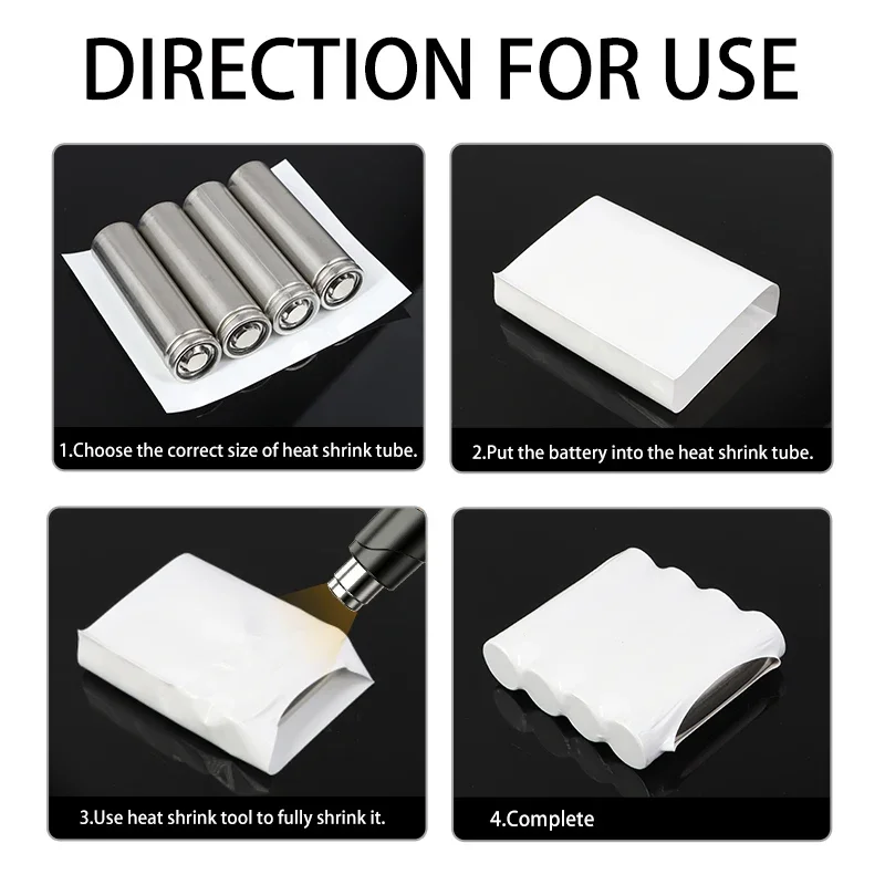 1m ~ 20m PVC Heat Shrink Tube White 7mm ~ 160mm for 18650 Lithium Battery Pack Insulated Film Wrap Case Protection Cable Sleeves
