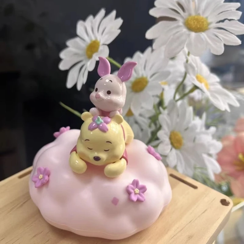 Cartoon Winnie The Pooh Sakura Theme Night Light Model Bedroom Bedside Lamp Accompany Children wake up to night toy gift