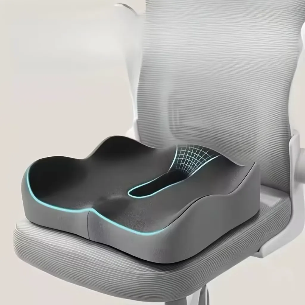 Almofada de Espuma Viscoelástica: Não Deforma Mesmo Após Longos Períodos Sentado, Ideal para Escritórios, Escolas, Direção e Muito Mais.
