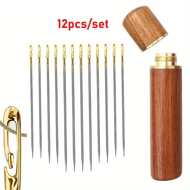 

12/Pcs/Set Blind Needle Stainless Steel Sewing Sewing Tools Pins Cylinder Embroidery Knitting Needles Container Storage Boxes