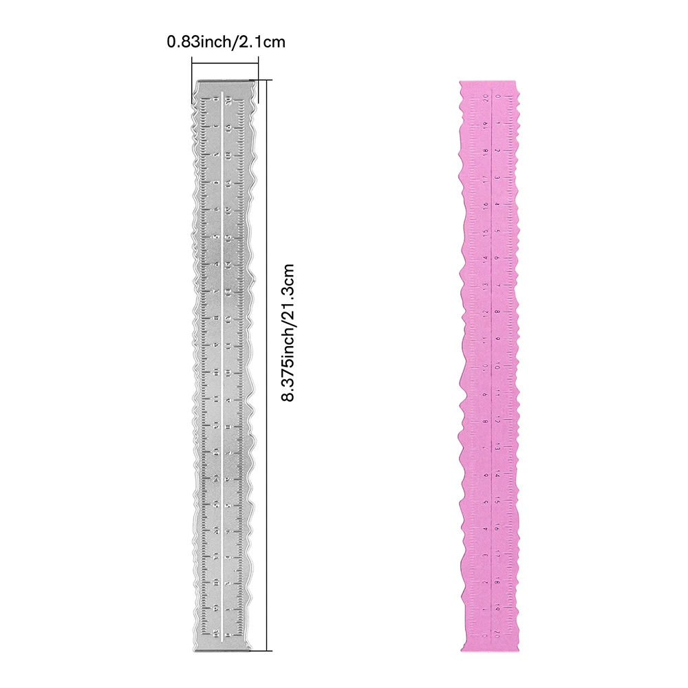 215x24.8mm Deckle Edge Rulers Metal Cutting Dies Paper Tearing Ruler Die for DIY Scrapbooking Photo Decor Embossing Card Craft
